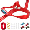 5 Meter DIY Flexibel Bilbana Racing Set för Småbarn Inomhus Utomhus Lek-FF- Red