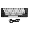 G61 Mini RGB Keyboard LED Backlight 61 Keys Ergonomic Mechanical Feel Wired Gaming Keyboard for Office Business White-FF-