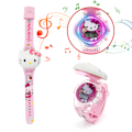 Pikkukuva 1 / 3: Lasten sarjakuva flip-musiikkikello vilkkuvilla valoilla Smart Watch Spor Hello Kitty