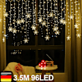 Pikkukuva 1 / 5: LED-lumilamppuvalosarja Ikkunajuliste Replica 3,5m 96 LED Lämminvalkoinen Valkoinen