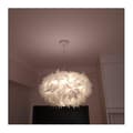 Hvit fjærlampekrone E27 40w diameter 45cm-XF25-