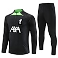 Miniatyrbillede 1 af 2: Liverpool 23-24 sæson langærmet fodboldtrøje voksen børns langærmet halv-lynlås opvarmningsdragt sort sort-Perfet black-XM4- black XL