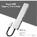 Miniatyrbilde 4 av 5: Usb C Hub-dongle, 6-i-1 Usb C til Hdmi Multiport Adapter Sd Kortleser