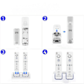 Miniatyrbillede 2 af 4: Til Nintendo Wii U Dual Remote Controller Oplader Dockingstation + 2x genopladeligt erstatningsbatteripakke Tilbehør Hvid