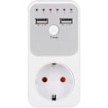 Miniatyrbilde 2 av 5: Uttak med timer og USB, 16A, 230V, Hvit