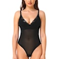Miniatyrbillede 1 af 6: Kvinder Slankende Shapewear Body Bue Control Briefs Body Shaper Bryllupsfest Modellering Undertøj G-streng Indbygget BH Camisoles Sort Black S