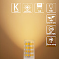 Miniatyrbilde 3 av 5: G9 LED-pærer Varmt Hvit, 5W, 500LM, 3000K, Erstatning for 40W G9 Halogenpære, Flimmerfri Ikke-dimbar for Belysningsdekor, Kronelys, 10-pakning