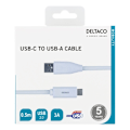 Pikkukuva 3 / 6: DELTACO USB-C - USB-A -kaapeli, 0,5 m, 3 A, USB 2.0, valkoinen 20