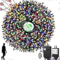 Bevægelsessensor Musik Julebelysning Udendørs Indendørs, 33 meter 300 LED Juletræslys