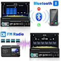 Miniatyrbilde 3 av 4: Carplay Bluetooth bilradio 1 Din GPS 7' Uttrekkbar berøringsskjerm FM-radio Handsfree AUX-USB-TF Speilkobling+Fjernkontroll+Kamera