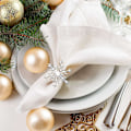 Miniatyrbillede 4 af 5: 12 stk. snefnug servietringe jule snefnug servietringe til julebord