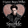 Pikkukuva 1 / 2: Twilight T-paita Jag älskar pojkar som glittrar Aikuisten lyhythihainen T-paita Twilight-elokuvat Graafiset T-paidat Musta Black M