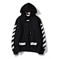 Miniatyrbillede 4 af 4: Stribet hættetrøje Retro Arrows Off-white hættetrøjejakke Sort Black M