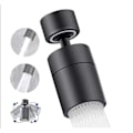 Miniatyrbillede 1 af 5: Vandelufter, 360° roterende mundstykke Køkkenhane (Sort), 2 indstillinger Vandbesparende Hane Lufter, Spray Lufter Filter Køkkenhane Badeværelse Vask