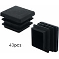 Miniatyrbilde 2 av 4: 40 stk firkantede plastpropper 20 mm x 20 mm svarte firkantede rørpropper firkantede rørforinger plastendestykker for møbelbein skaphyller stolbein