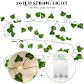 Miniatyrbilde 2 av 5: Lyslenke med blader, 2m eføy lyslenke, 20 LED-lys, vårplante veggdekor, bryllupsfest, hagefestival