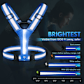 Pikkukuva 3 / 6: LED-heijastinliivi, USB-ladattava, säädettävä vyötärö/olkapää --XF9- Blue