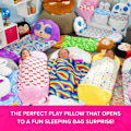 Miniatyrbillede 3 af 5: Happy Nappers Stort Legepude og Sovepose, Sjove Ét-Dels Børnepyjamas Soveposer, Til Overraskende Børn (Gul)-WELLNGS NO:8