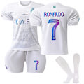 Miniatyrbillede 1 af 2: 2023-2024 Al-Nassr FC Udebanetrøje Børn Fodboldtrøjer Nr.7 Ronaldo-WELLNGS 16