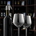 Miniatyrbilde 5 av 6: Vinglassett med 4, 53 cl Rustfritt Stål Vinglass, Knusesikkert & Bærbart Stilkglass i Metall for Utendørs, Reiser, Camping og Basseng Silver