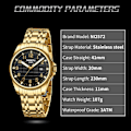 Miniatyrbillede 4 af 7: 2023 NIBOSI Topmærke Quartz Ur Herre Vandtæt Sport Militær Armbåndsur Herre Business Rustfrit Stål Mand Ur Reloj Hombre Gold Black