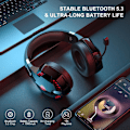 Pikkukuva 2 / 6: PS4 Pelikuulokkeet PS5:lle, PC:lle, Switchille, G2000 Pro Bluetooth Langattomat Kuulokkeet Puhelimelle, Kannettavalle Tietokoneelle, Irrotettavalla Melunvaimennusmikrofonilla, Ste Red