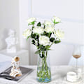 Miniatyrbild 3 av 5: 12-pack Konstgjorda Rosor Blommor Silke Realistiska Blommor, Vit