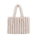 Miniatyrbillede 1 af 10: Bløde Plys Håndtasker Kunstig Pels Ensfarvede Shoppervasker BEIGE Beige