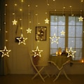 Miniatyrbilde 1 av 5: LED-lysgardin med 12 stjerner - Juledekorasjon-XF3-