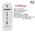 4G LTE Trådlös USB-dongel Mobilt Bredband 150 Mbps Modem Stick white