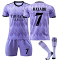 Miniatyrbillede 3 af 3: Ny sæson 2022-2023 Real Madrid fodboldtrøje fodboldsæt - Perfekt HAZARD 7 HAZARD 7 Kids 24(130-140CM)