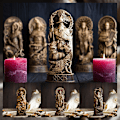 Miniatyrbillede 5 af 5: Freyja Statue Nordisk Gud Skåret Alter Heathen Asatru Viking Gud B