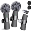 Miniatyrbild 1 av 5: Improve your recordings with our professional wireless Lavalier microphone 2-pack - Crystal clear, noise-reducing - USB-C compatible-XF3-