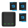 Miniatyrbillede 3 af 4: TELESIN batteri 1750 mAh til GoPro Hero 10 3 Ways LED Light Bat