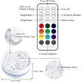 Miniatyrbillede 5 af 5: LED-lampe til pool, nedsænkbar, 16 RGB-farver, 30-50 timers belysningstid, IP68 vandtæt, dekoration-XF15-