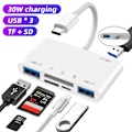 Miniatyrbild 2 av 7: 6-i-1 Minneskortläsare, Typ C-adapter, TF SD, USB C, Macbook Huawei Samsung Xiaomi OTG-förstärkare är Compact Flash 2 in 1