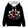 Miniatyrbilde 1 av 5: Angry Geometry Dash hettegensere for barn, tegneseriespill-sweatshirts for barn, 3D-print hettegenser, gensere for jenter og gutter Khaki Khaki L