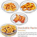 Miniatyrbilde 4 av 5: 3 stk Air Fryer Rack Airfryer Kurv Hylle Rustfritt stål Airfryer Silver Silver