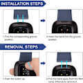 Miniatyrbild 4 av 5: [3-Pack] Armband Kompatibel för Fitbit Versa 3 Armband / Fitbit Sense Armband, Mjukt Silikonarmband för Fitbit Versa 3 / Fitbit Sense Smartklocka