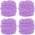 Miniatyrbild 1 av 5: Stickgarn 4x Stickgarn för Virkning, Mjukt Chunky Garn för Garnprojekt-X44- lotus root purple