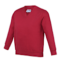 Miniatyrbilde 1 av 3: AWDis Academy Barn/Barn Junior V-hals Skolegenser/Sweatshirt Rød Red 7-8 Years