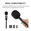 Pikkukuva 3 / 5: Mikrofonin haastattelukahva DJI Mic / Moma / Rode Wireless Go / Relacart -mikrofoneille (musta)-XF3-