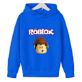 Miniatyrbild 1 av 2: Roblox Huvtröja för Tonåringar, Pojkar och Flickor, Långärmad, Blå Blue 9-10Years