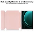 Miniatyrbild 4 av 5: For Samsung Galaxy Tab S9 Fe+ 360 Rotation Transparent Smart Case with Keyboard Pink