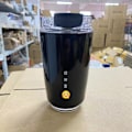 Miniatyrbild 1 av 4: Termosmugg Varmt Kaffe Isolerad Termosmugg Sportvattenflaska med Mellanlager Vatten Vit Termosmugg 350ml Black