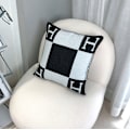 Miniatyrbillede 3 af 3: 45x45cm H-formet Ullkashmir Pudebetræk Dobbeltseng Sofa Fly Black