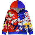Miniatyrbild 1 av 3: Super Mario Bros 3D-tryckt barnhoodie jacka kappa långärmad tecknad vardaglig full dragkedja huvtröjor ytterkläder B B 7-8 Years