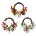 Miniatyrbilde 2 av 5: 1 stk rosa simulering blomsterkrans knopp tulipan krans plast-XF3-