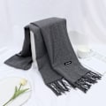 Miniatyrbillede 10 af 10: Cashmere Tørklæde Uldsjal SORT black