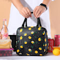 Miniatyrbillede 6 af 7: Söta Citron Bærbare Vandtætte Lynlåslunchposer Sort black 22*15*17cm